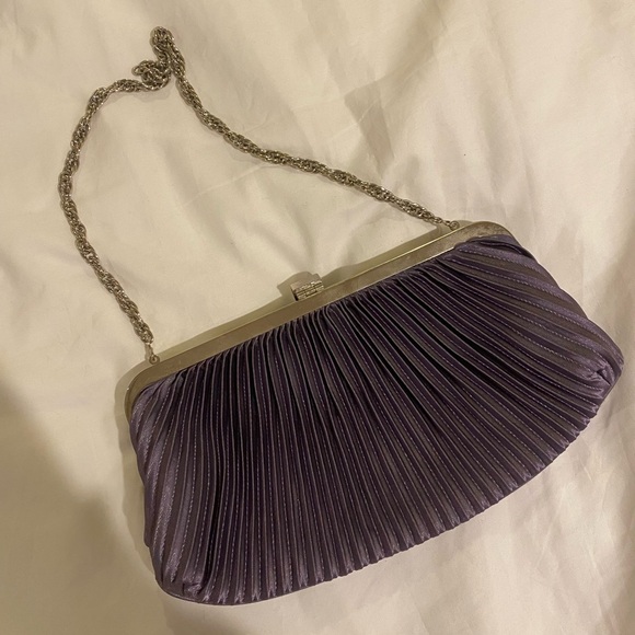 Vintage Lord & Taylor Periwinkle Silk Evening Bag - Picture 5 of 5